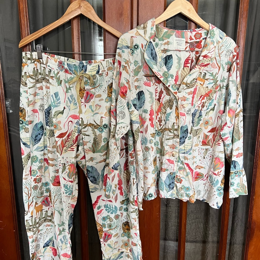 Anthropologie Multicolor Floral Pajama Set